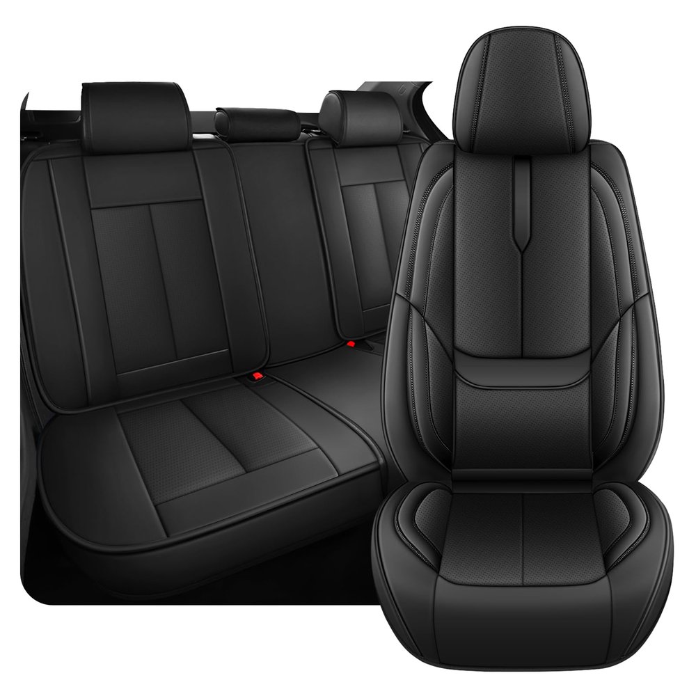5 Full Seat Covers for Subaru Outback 2000-2025, Premium Nappa Leather Seat Cover, Fully Wrapped Protect Modern Style Seat Cover (5-Seat Standard, Classic Black)