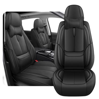 2PCs Front Seat Covers for Chevrolet Colorado 2004-2025 With Headrests, Premium Nappa Leather Seat Cover, Fully Wrapped Protect Modern Style Seat Cover (2-Seat Luxury, Classic Black)