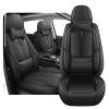 2PCs Front Seat Covers for Chevrolet Colorado 2004-2025 With Headrests, Premium Nappa Leather Seat Cover, Fully Wrapped Protect Modern Style Seat Cover (2-Seat Luxury, Classic Black) view 1