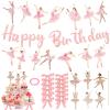 22 PCS Pink Bows Ballet Party Decorations, Ballerina Cake Topper, Ballerina Dancer Banner, Pink Wedding Cupcake Toppers, Women Birthday Wedding Shower Ballet Theme Supplies view 1