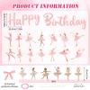 22 PCS Pink Bows Ballet Party Decorations, Ballerina Cake Topper, Ballerina Dancer Banner, Pink Wedding Cupcake Toppers, Women Birthday Wedding Shower Ballet Theme Supplies view 2
