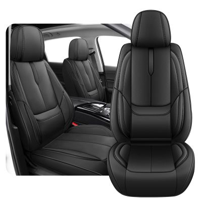 2PCs Front Seat Covers for Chevrolet Trax 2015-2025, Premium Nappa Leather Seat Cover, Fully Wrapped Protect Modern Style Seat Cover (2-Seat Standard, Classic Black)