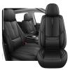 2PCs Front Seat Covers for Subaru Outback 2000-2025, Premium Nappa Leather Seat Cover, Fully Wrapped Protect Modern Style Seat Cover (2-Seat Standard, Classic Black) view 1
