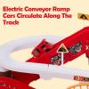 Toy Car Ramp Track, Adventure Railcar Colorful Vehicles Construction Play Set with 8 Cars Track Gifts for Kids 3+ view 3