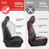 2PCs Front Seat Covers for Nissan Frontier 2000-2025, Premium Nappa Leather Seat Cover, Fully Wrapped Protect Modern Style Seat Cover (2-Seat Standard, Classic Black) view 3