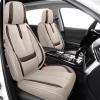 2PCs Front Seat Covers for Honda CRV 2000-2025, Premium Nappa Leather Seat Cover, Fully Wrapped Protect Modern Style Seat Cover (2-Seat Standard, Beige & Brown) view 2