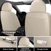 2PCs Front Seat Covers for Honda CRV 2000-2025, Premium Nappa Leather Seat Cover, Fully Wrapped Protect Modern Style Seat Cover (2-Seat Standard, Beige & Brown) view 4