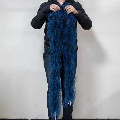 Beautiful Feathers Fluffy Feather for Wedding Clothes Decor Plumes Shawl Navy Blue 2 Meter 1PLY