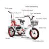 JIYIAN Leisure Pedal Tricycle,Twins 3 Wheel Bike with Armrest Adjustable Saddle Enlarge The Basket to Hold More Items Anti-Skid and Wear-Resistant Tires Little Boys, Girls Ride on,Blue,14 inches view 4