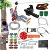SZHTMZXC 110/130/150/180ft Zipline Kit for Kids and Adults 350Lbs Backyard, Zip Line Stainless Steel Spring Brake, Adjustable Seat, Dual Tightening, Easy Installation Outdoor Adventure Equipment view 1