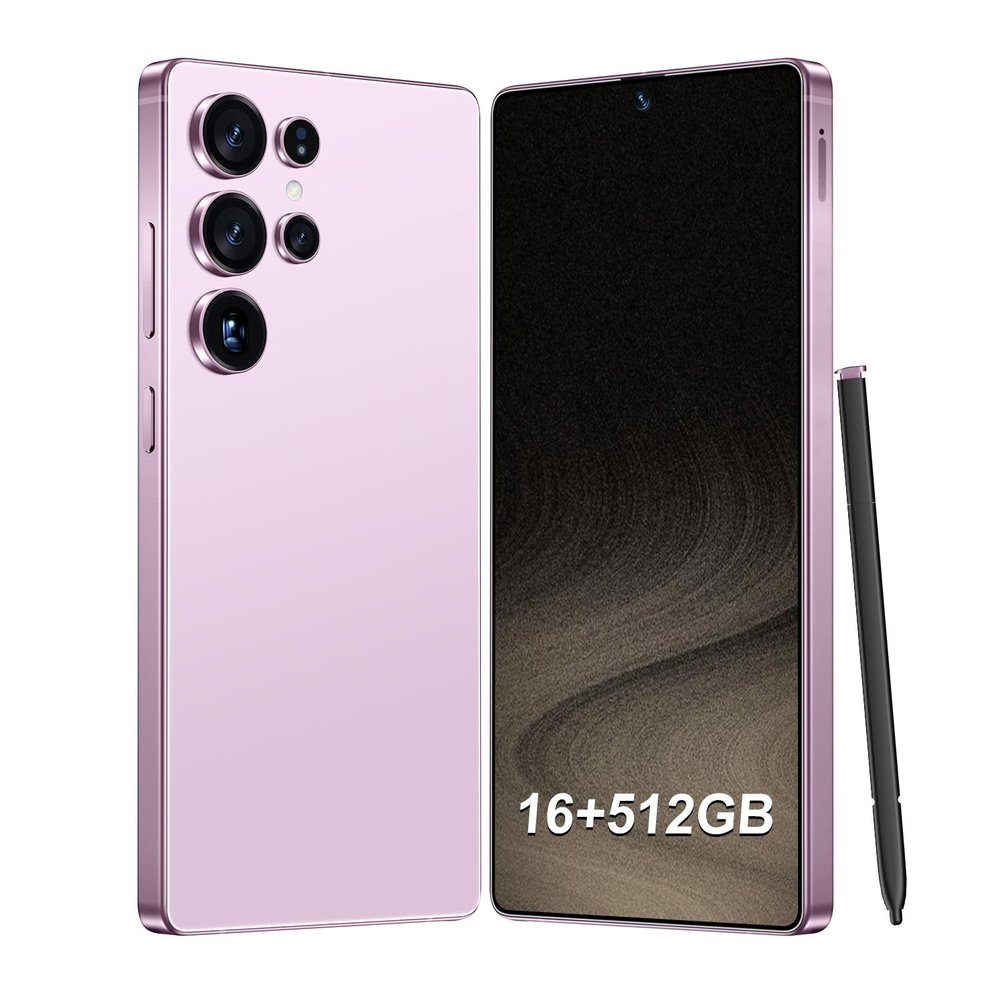 FVCLBZ I25 Ultra Unlocked Smartphone,16+512GB Unlocked Phone,Snapdragon 8 Gen3, 6.9" HD+ Display,Built in Pen,7000mAh Dual Speakers 5G/Face ID/Fingerprint Lock/Dual SIM/GPS (Pink)