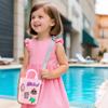 Mini Silicone Tote Bag, Rubber Beach Tote with Adjustable Strap &22 Cute Decorations for Little Girl & Woman view 2