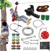 SZHTMZXC 110/130/150/180ft Zipline Kit for Kids and Adults 350Lbs Backyard, Zip Line Stainless Steel Spring Brake, Adjustable Seat, Easy Installation Outdoor Adventure Equipment view 1