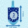 The Dreidel Company Extra Large Hand Painted Wood Hanukkah Dreidels, 24-Pack Pastel Blue & White Design view 3