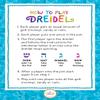 The Dreidel Company Hand Painted and Wooden Pastel Blue & White Design Dreidels, 50-Pack The Hanukkah Game Includes Instruction Game Card view 2