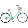 Cxcloestite 20/22/24/26 Inch Girls Bike with Basket, Bicycle for Above 7 Years Old, 1/7 Speed Girls City Bicycle,22/26 Inch Beach Cruiser Bike for Women (26 inch/Folding Bike-1 Speed, Green) view 1