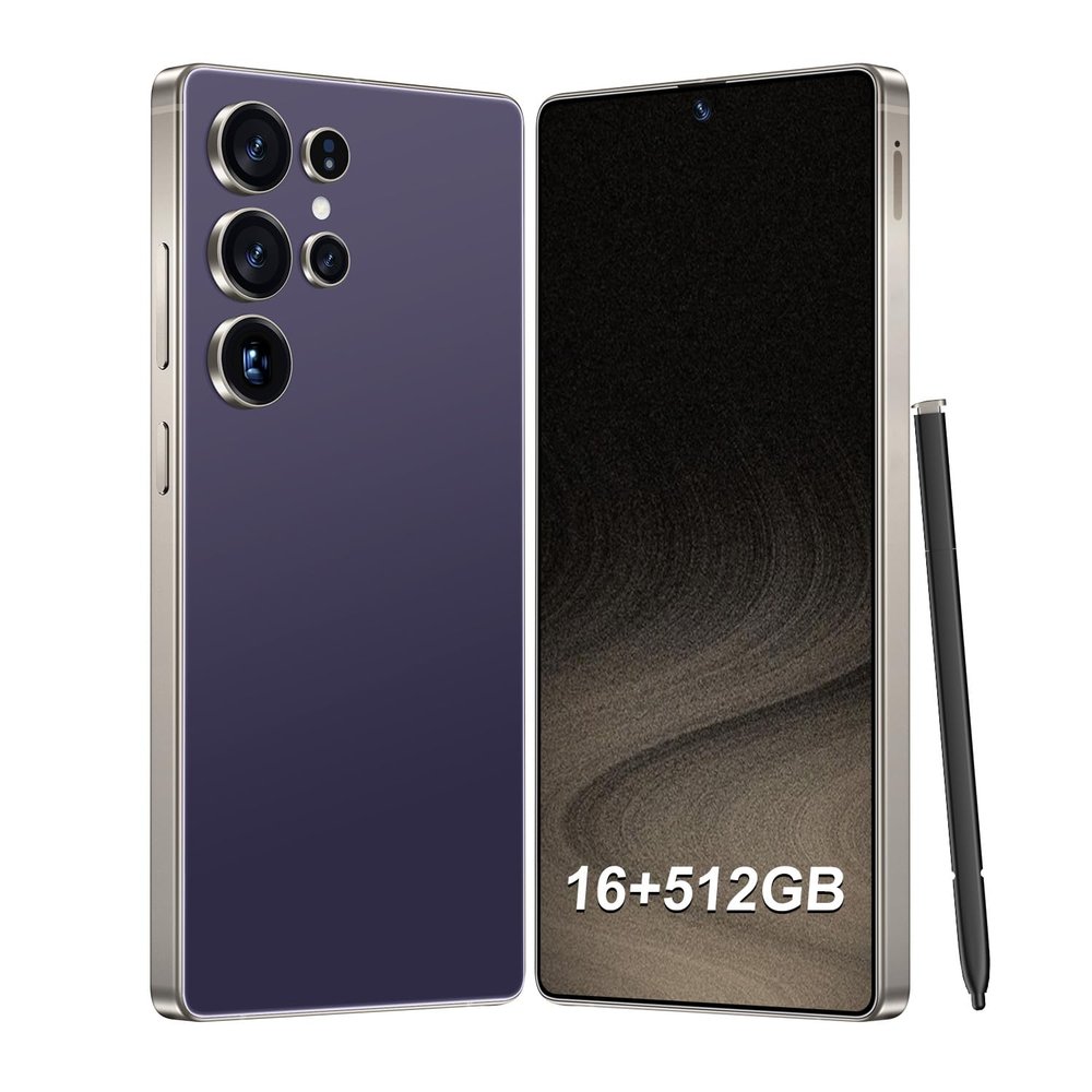 FVCLBZ I25 Ultra Unlocked Smartphone,16+512GB Unlocked Phone,Snapdragon 8 Gen3, 6.9" HD+ Display,Built in Pen,7000mAh Dual Speakers 5G/Face ID/Fingerprint Lock/Dual SIM/GPS (Purple)