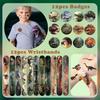 122 PCS Realistic Dinosaur Party Favors, Forest Dinosaur Birthday Decorations, Prehistoric Dinosaur Notebook, Slap Bracelets, Dinosaur Stickers, Paper Headbands, Badge, Keychains, Dinosaur Tattoos view 3