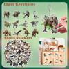 122 PCS Realistic Dinosaur Party Favors, Forest Dinosaur Birthday Decorations, Prehistoric Dinosaur Notebook, Slap Bracelets, Dinosaur Stickers, Paper Headbands, Badge, Keychains, Dinosaur Tattoos view 4