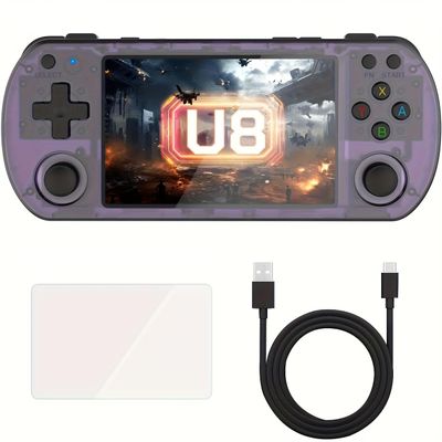Retro Handheld Game Console, 4.0 Inch IPS Screen, 20,000+ Games, Multi-System Support (Purple)