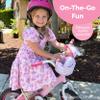 Adora Bike Baby Doll Seat Carrier, Pretend Play Toy Accessories for Dolls up to 13 Inch, Adjustable Velcro Straps Fits All Bicycle Sizes - Classic Pastel Pink view 3