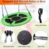 40" Saucer Tree Swing for Kids Outdoor - Heavy-Duty Steel Frame, 900D Oxford Fabric & Reinforced Rope Holds 500lbsGreen view 3