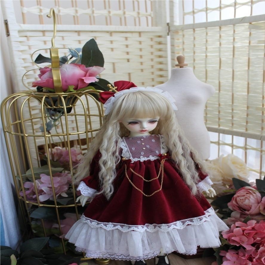 SssHam 30 cm/45 cm/60 cm Doll Clothes Dress+Headwear 1/3 1/4 1/6 BJD Doll Accessories (Clothes Only, Doll Not Included)(1/6)