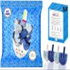 The Dreidel Company Hand Painted and Wooden Dreidel, 50-Pack Light Blue & White Star Design, The Hanukkah Game Includes Instruction Game Card view 1