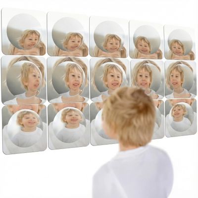 Special Supplies Sensory Bubble Wall Mirror - Interactive Acrylic Mirrors for Wall Decoration and Sensory Toys for Kids Classroom or Home -Sensory Room Decor -Visual, Tactile Stimulation (15 Pk)