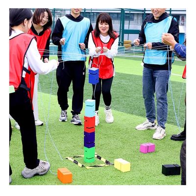 GMSDHCY Team Building Team Building Block Tower Games for Adults Work, Outdoor Activities Field Day Teamwork Block Stacking Game Kit(Yellow,10PCS)