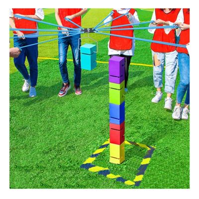 GMSDHCY Team Building Group Learning Activity Team Building Tower GamesField Day Teamwork Game for Schools Offices and Community Centers(Multi-Colored,8PCS)