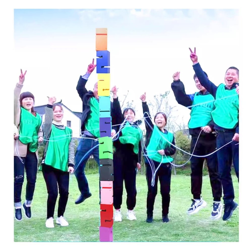 GMSDHCY Team Building Team Building Tower Games for Adults Work, Outdoor Activities School Classrooms Corporate Training Fun Games(Blue,8PCS)