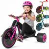 Drift Trike for Kids Ages 5+  16" Front Wheel Ride-On with Adjustable Seat, Steel Frame, Rear Slick Drift Wheels & Safety Flag  Madd Gear (Pink/Teal) view 1