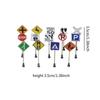 14 Pieces Mini Traffic Sign Models Road Signs Toy Models Children Play Set Handmade Toys for Boys Girls for Scene Layout view 4