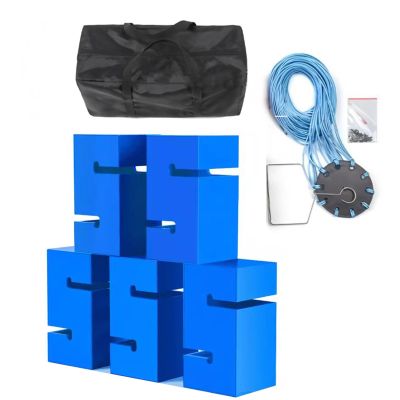 GMSDHCY Team Building Field Day Teamwork Games Set for Adults Work, Outdoor Activities Group Collaboration ABS Building Block Stacking Game(Blue,5PCS)