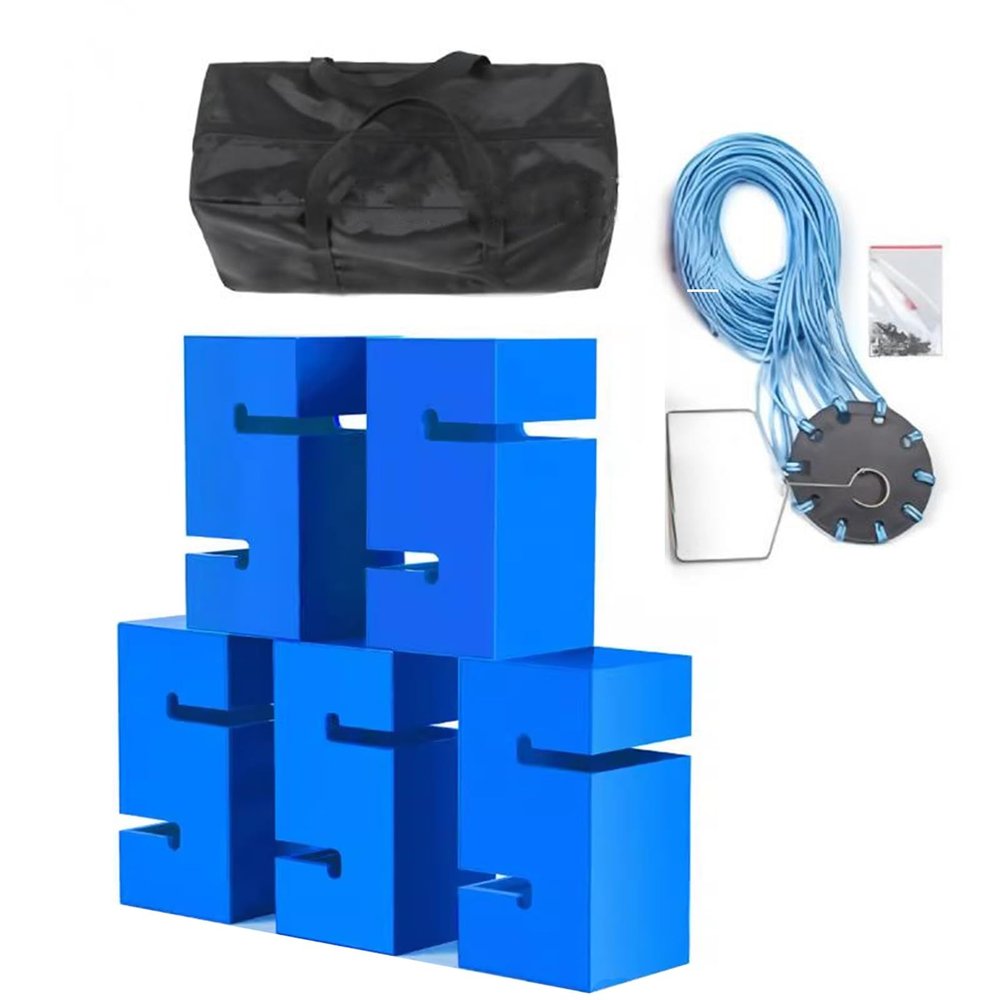 GMSDHCY Team Building Field Day Teamwork Games Set for Adults Work, Outdoor Activities Group Collaboration ABS Building Block Stacking Game(Blue,5PCS)