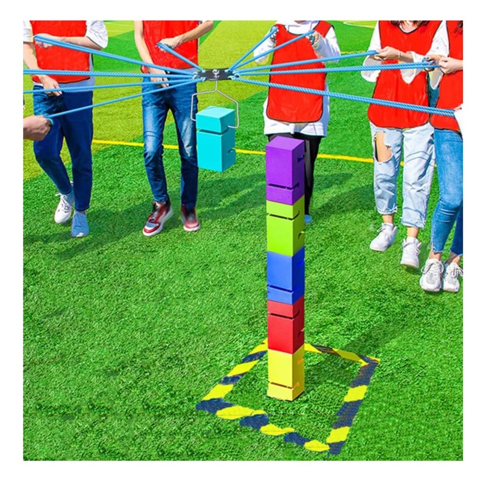 GMSDHCY Team Building Group Learning Activity Team Building Tower GamesField Day Teamwork Game for Schools Offices and Community Centers(Green,5PCS)