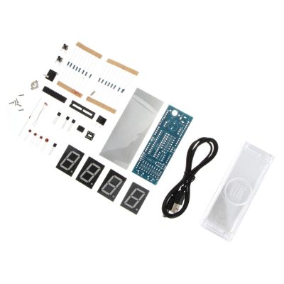 Luxshiny 1Set Scm DIY Clock Kit Green LED Digital Clock with Microchip Components Easy to Use for Electronics Projects and Learning Activities