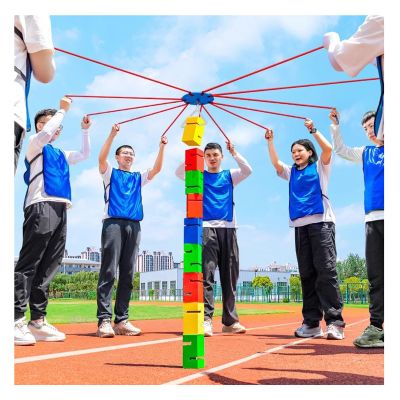 GMSDHCY Team Building Team Tower Game for Adults Work, Outdoor Activities Field Day Group Learning Activity Teamwork Block Stacking Game Kit(Yellow,5PCS)