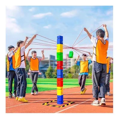GMSDHCY Team Building Field Day Team Building Activities Block Tower Game Kit for Group Games Ice Breaker Outdoor Adults Youth Sport(Multi-Colored,5PCS)