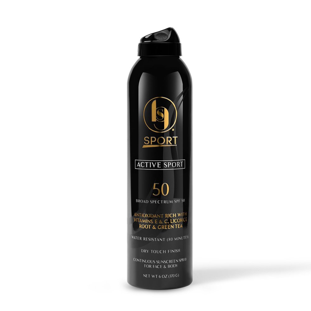 Black Girl Sunscreen Active Sport Sunscreen Spray for Face & Body- SPF 50, Skin Protection for Travel & Beach, Water Resistant for 80 minutes, Ultra Sheer, No White Cast for Melanin Rich Skin- 6 fl oz