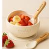 Silicone Suction Baby Bowl and Spoon Set  BPA-Free, Soft-Tip Spoon  Ivory | Baby Feeding Essentials by Tenukus view 1
