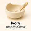 Silicone Suction Baby Bowl and Spoon Set  BPA-Free, Soft-Tip Spoon  Ivory | Baby Feeding Essentials by Tenukus view 2