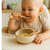 Silicone Suction Baby Bowl and Spoon Set  BPA-Free, Soft-Tip Spoon  Ivory | Baby Feeding Essentials by Tenukus view 3