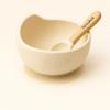 Silicone Suction Baby Bowl and Spoon Set  BPA-Free, Soft-Tip Spoon  Ivory | Baby Feeding Essentials by Tenukus view 4