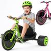 Drift Trike for Kids Ages 5+ 16" Front Wheel Ride-On with Adjustable Seat, Steel Frame, Rear Slick Drift Wheels & Safety Flag  Madd Gear Green Black view 1