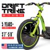 Drift Trike for Kids Ages 5+ 16" Front Wheel Ride-On with Adjustable Seat, Steel Frame, Rear Slick Drift Wheels & Safety Flag  Madd Gear Green Black view 2