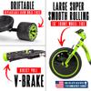 Drift Trike for Kids Ages 5+ 16" Front Wheel Ride-On with Adjustable Seat, Steel Frame, Rear Slick Drift Wheels & Safety Flag  Madd Gear Green Black view 4