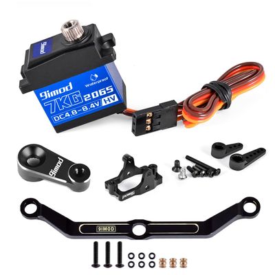 9IMOD Waterproof High Torque RC Steering Servo with Mount, Servo Horn and Brass Steering Link for TRX4M TRX4MT 1/18 RC Crawler Upgrade Parts