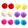minkissy 6 Pairs Plush Ball Clip-On Earrings for Girls Non-Pierced Pom Pom Ear Clips Jewelry Accessories for Kids Soft and Colorful Fur Ear Cuffs view 1